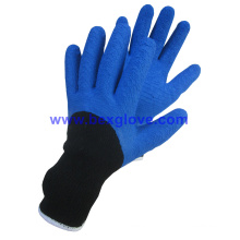 7 Gauge Acrylic Liner, Extra Thick Terry Knitted & Brushed, Latex Coating, 3/4, Ripple Styled Foam Finish Safety Gloves